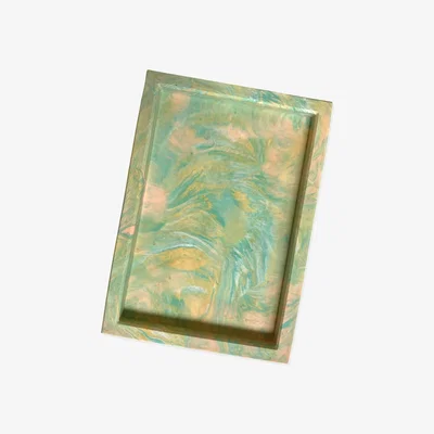 Wolf & Badger Yellow / Orange Sunnyside Up Rectangular Tray - Yellow, Orange & Green | By Shax