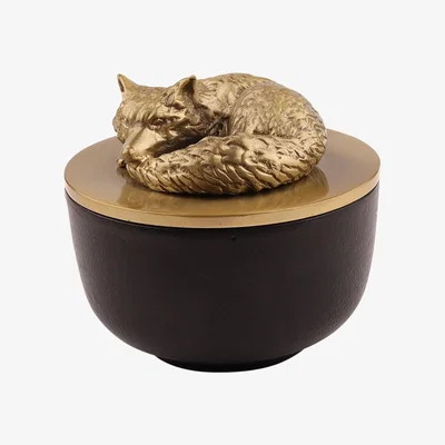 Wolf & Badger Black / Gold Fox Metal Bowl Adams & Mack