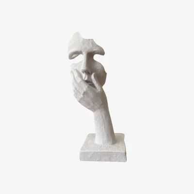 Wolf & Badger White Surprised Mask Sculpture Artchi