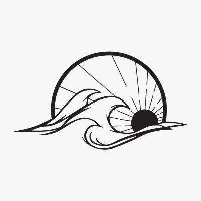 Wolf & Badger Black Sun & Waves Metal Wall Art One Size Monique Store