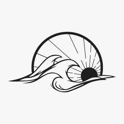 Wolf & Badger Black Sun & Waves Metal Wall Art One Size Monique Store