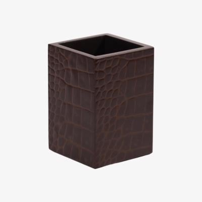 Wolf & Badger Brown Chelsea Pen Holder - Vintage Croc Posh Trading Company