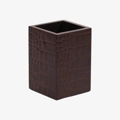 Wolf & Badger Brown Chelsea Pen Holder - Vintage Croc Posh Trading Company