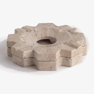 Wolf & Badger Neutrals Ashtray Nut Marble Travertine And Jacob