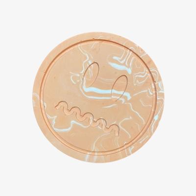 Wolf & Badger Yellow / Orange Confused Coaster - Peach By Shax