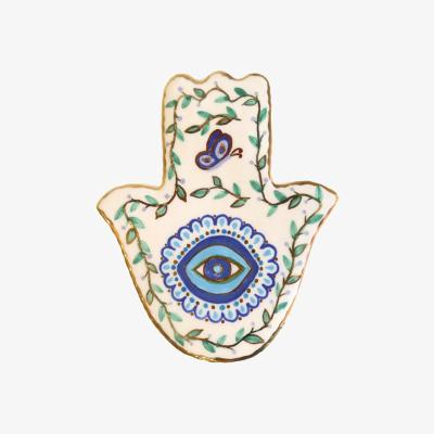 Wolf & Badger Blue Eye Garden Khamsa Ceramic Wall Decor | Sherie Boutik