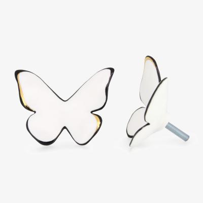 Wolf & Badger White / Black / Gold Three D Butterfly Wall Art Set Of Five Cj·314