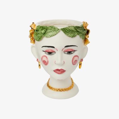 Wolf & Badger White Testa Di Moro Flora Bust Statue | Casabyjj