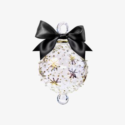 Wolf & Badger Silver Stars And Dots Clear Glass Bauble Medium Eliská