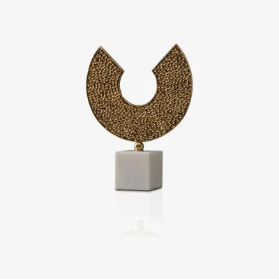 Wolf & Badger Gold Textured Honeycomb Decor With Marble Base – Modern Geometric Accent Piece | Anatoliacraft
