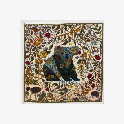 Wolf & Badger Australian Koala Framed Silk Scarf White One Size Un Poco