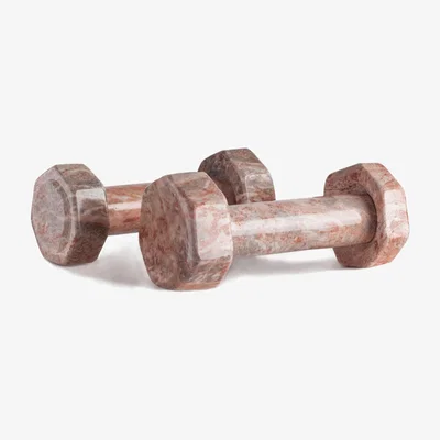 Wolf & Badger Rose Gold Gym Dumbbells 1.0 Kilo Piece -Pink Marble | And Jacob