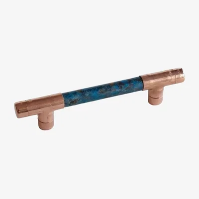 Wolf & Badger Neutrals Verdigris Green Copper Handle & T-Shaped Copper Home Accessory | Anatoliacraft