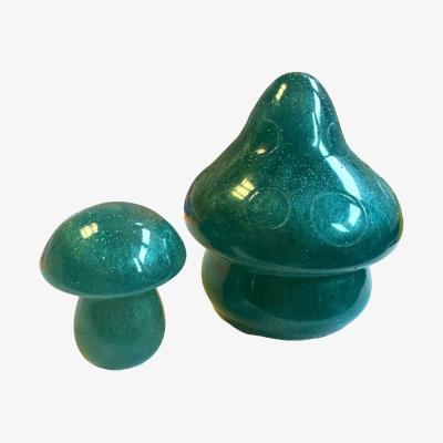 Wolf & Badger Sparkly Mushrooms Pair - Green | By Shax
