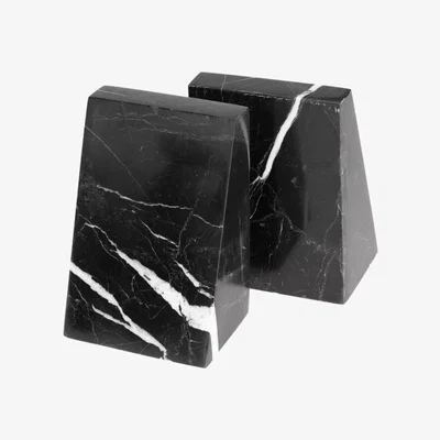 Wolf & Badger Eli Marble Bookends Black Urban Society Studio