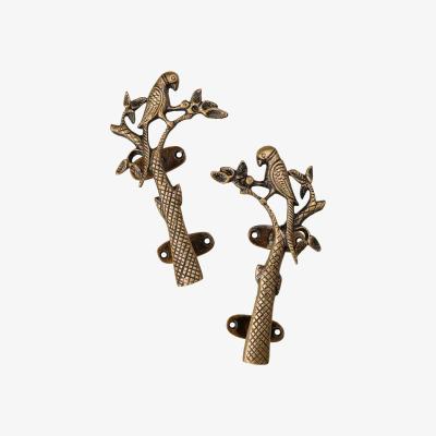 Wolf & Badger Gold Set Of 2 Beautiful Brass Parrot Door Handles Rockett St George
