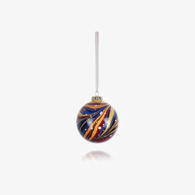 Wolf & Badger Red / Gold Large Kilim Marbled Bauble Wildmore
