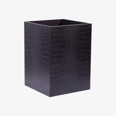 Wolf & Badger Black Chelsea Waste Paper Bin - Croc Noir Posh Trading Company