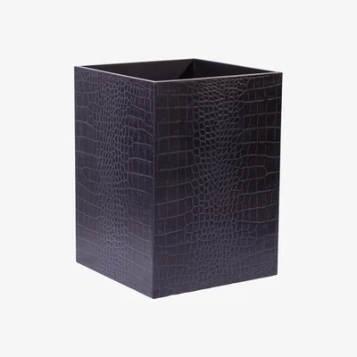 Wolf & Badger Black Chelsea Waste Paper Bin - Croc Noir Posh Trading Company