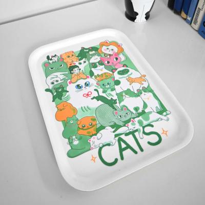 Wolf & Badger Green / White Cats Catch All Tray | Natali Koromoto