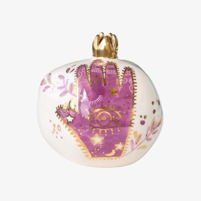 Wolf & Badger Fuchsia Eye Khamsa Pomegranate Decoration | Sherie Boutik