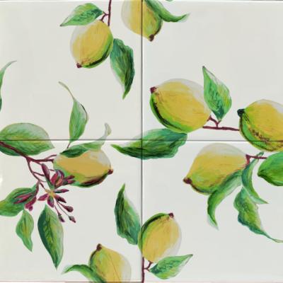 Wolf & Badger Yellow / Orange Tile Panel Amalfi Coast Lemons Catchii
