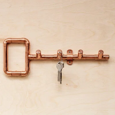 Wolf & Badger Neutrals Handcrafted Solid Copper Key And Towel Hook - Elegant Dual-Purpose Copper Accessory | Anatoliacraft
