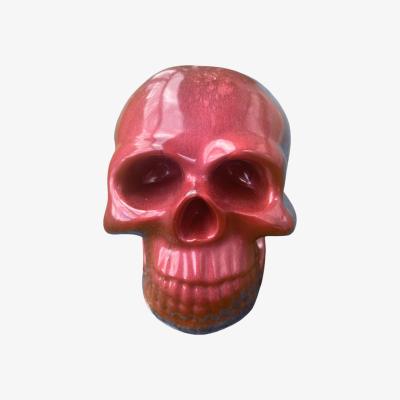 Wolf & Badger Red Spooky Sparkly Skull - Maroon By Shax
