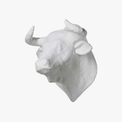 Wolf & Badger Papier Mache White Wild Bull | Caribbean Craft