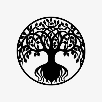 Wolf & Badger Black Tree Of Life Metal Wall Art One Size Monique Store