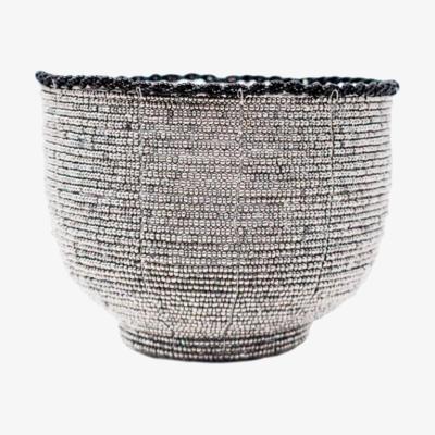 Wolf & Badger Beaded Bali Bowl - Silver Poppy + Sage