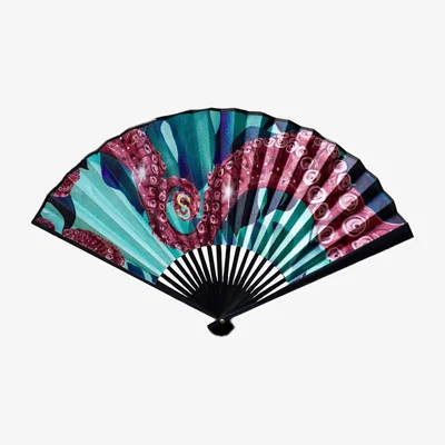 Wolf & Badger Octopus Holding Fan Sukiw Design