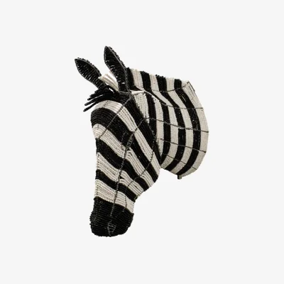 Wolf & Badger Black / White Beaded Zebra Wall Sculpture- Hand Made - Seventeen Ten | One Size | Botanical Boys