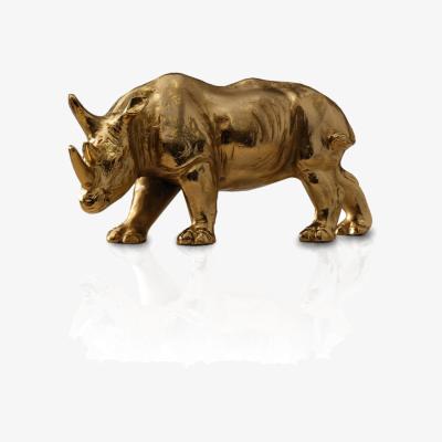 Wolf & Badger Gold Brass Rhino Decor – Luxurious And Bold Statement Piece | Anatoliacraft