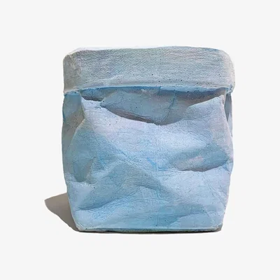 Wolf & Badger Concrete Paper Bag Small Blue Studio Story
