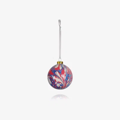 Wolf & Badger Blue / Red Large Jack Marbled Bauble Wildmore