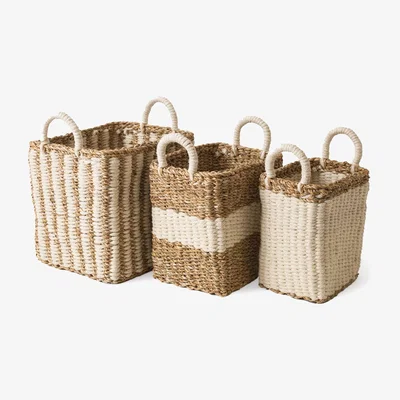 Wolf & Badger Neutrals Ula Storage Basket - Set Of 3 Korissa