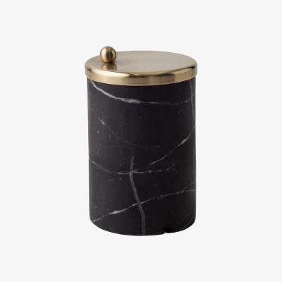 Wolf & Badger Tumblr Black Marble And Brass Large Container . Bruci Editora De Diseño
