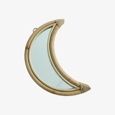 Wolf & Badger Neutrals Luna Rattan Mirror | Pink Haley