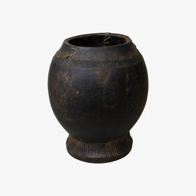 Wolf & Badger Brown Antique Stitched Ethiopian Milk Pot - Seventeen Two | One Size | Botanical Boys