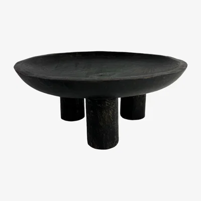 Wolf & Badger Black / Brown Primitive Pedestal Tray Steelwood Design Inc.