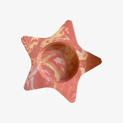 Wolf & Badger Large Starry Tealight Holder - Red By Shax