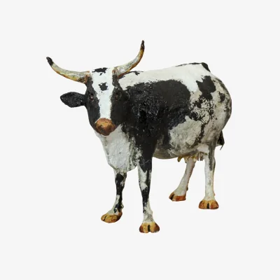 Wolf & Badger Black / White Paper Mache Nguni Cow - One Eight Five Two | One Size | Botanical Boys