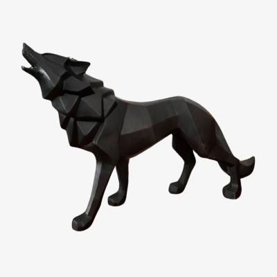 Wolf & Badger Black Dog Sculpture Artchi