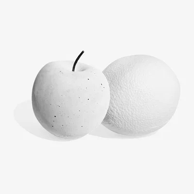 Wolf & Badger Ornamental Concrete Apple & Orange Set White | Studio Story