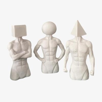 Wolf & Badger White Geometric Minds Sculpture - Multicolour | Artchi