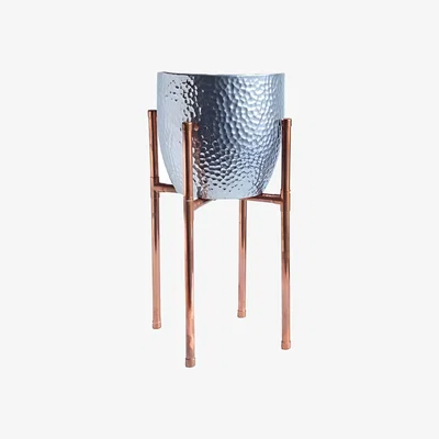 Wolf & Badger Neutrals Handcrafted Pure Copper Flower Stand – Handmade Solid Copper Rustic Plant Holder | One Size | Anatoliacraft