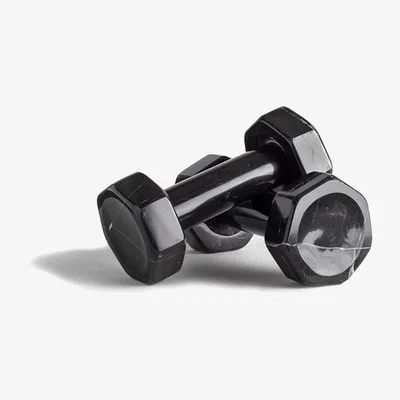 Wolf & Badger Gym Dumbbells Marble 1.5 Kilo Piece - Black And Jacob