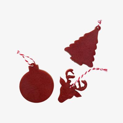 Wolf & Badger Maroon Christmas Ornament Trio | By Shax
