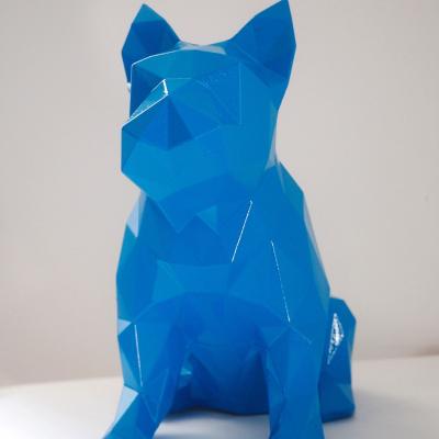 Wolf & Badger French Bulldog Geometric Sculpture - Frank In Azure Blue | Marokka Design